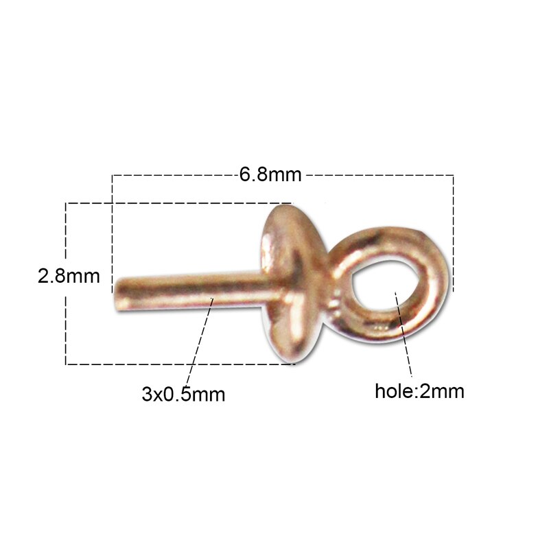 Beadsnice 925 Stering Silver Bail Connectors pendant bail connector pendant beads cap 10pcs per lot: rose gold plated