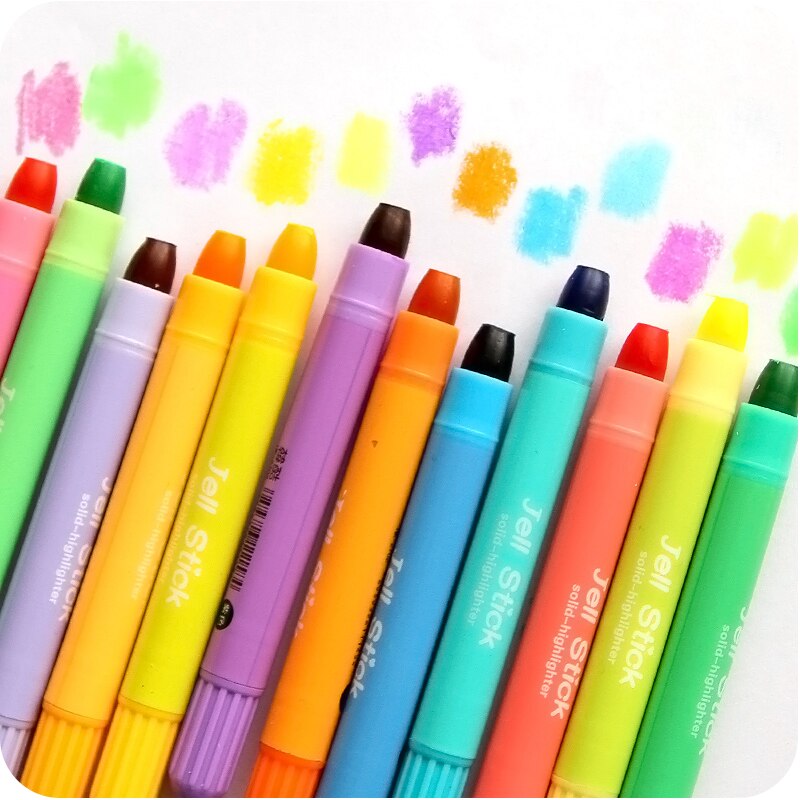 12 stks/doos 12 kleuren markers marker pennen Kantoorartikelen Markeerstiften voor tekening kantoor en student