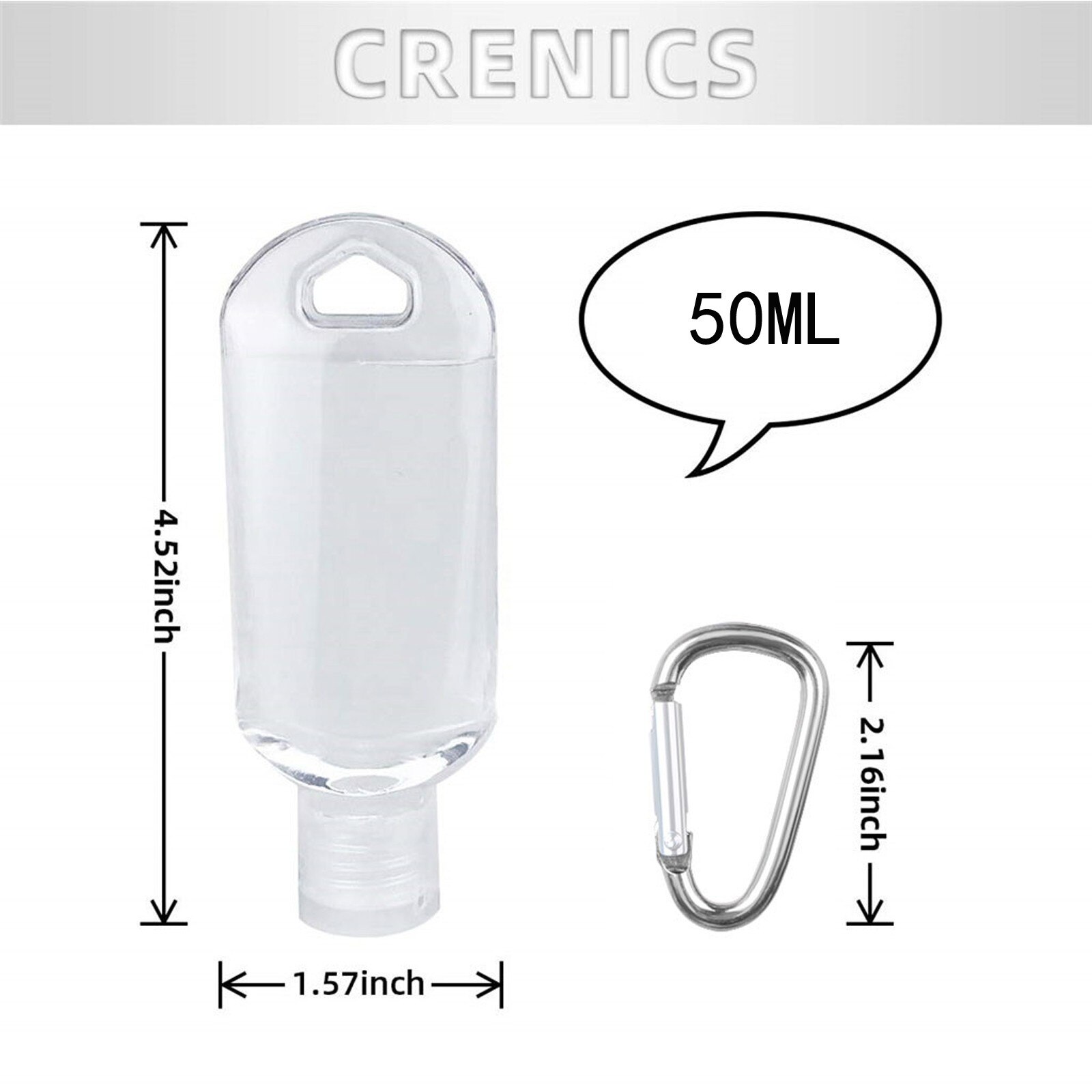 40# 10 stuks transparante lege sleutelhangerflessen, plastic mini navulbare container, lege cosmetische containers