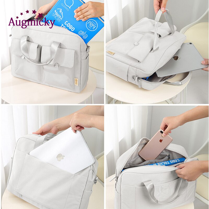 Novas mulheres bolsa de viagem do escritório ombro messenge portátil saco notebook caso maleta para macbook 13.3 14 15.6 Polegada