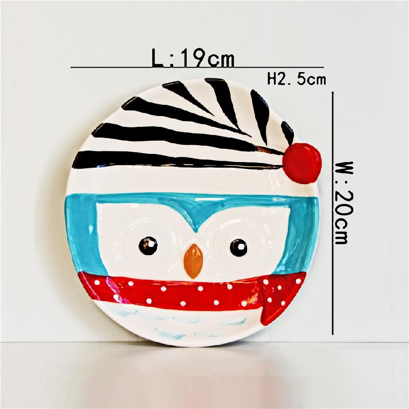 Plato de cerámica de Papá Noel para niños, vajilla de Navidad de dibujos animados, taza con , placa de pingüino Underglaze, novedad de