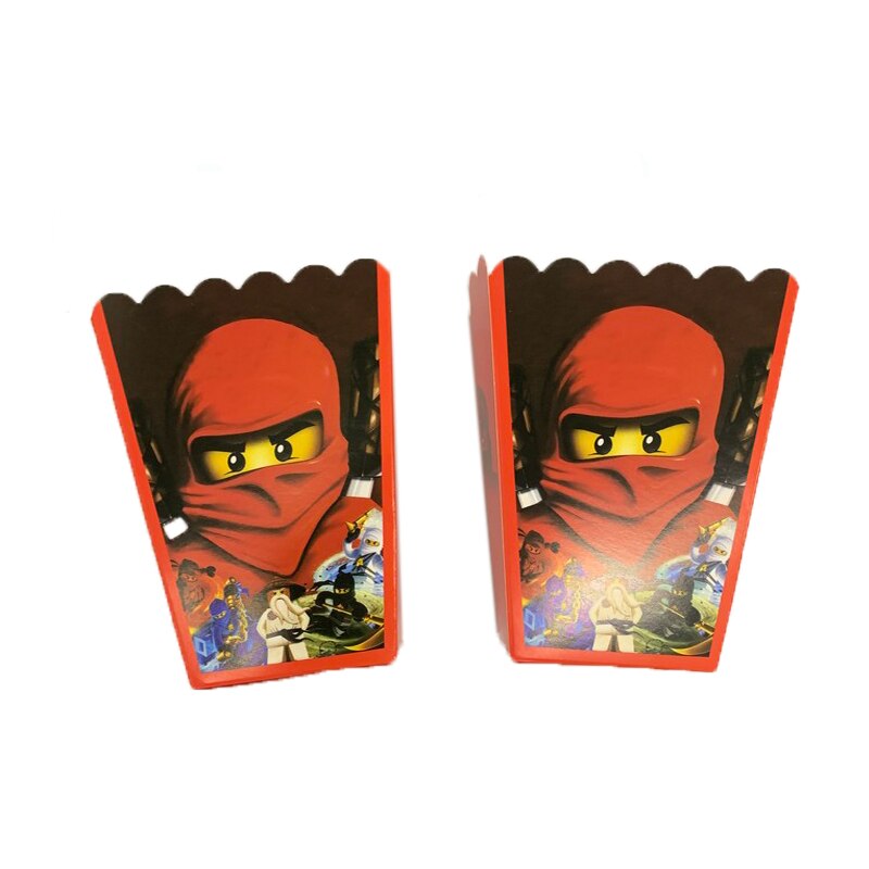 Ninjagoing Party Decoration Disposable Tableware Supplies Paper Plate Cup Napkin Baby Shower Kids Birthday Party Supplies: popcorn box-6pcs