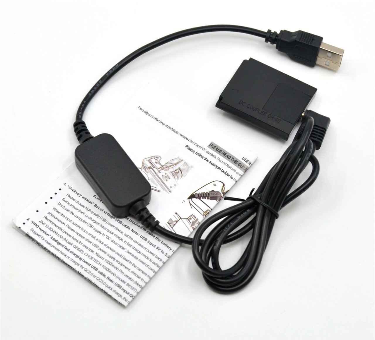 5V USB Cable Adapter ACK-DC60+DR-60 DC Coupler NB-8L dummy battery for for Canon Powershot A2200 A3000 A3100 A3200