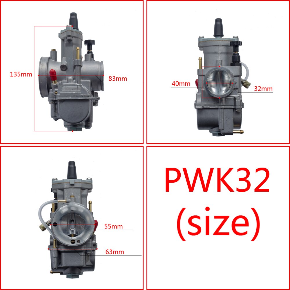 Pwk 24 26 28 30 32 34 mm kaasutin kaasutin  gy6 lenkille dio rtl 50 125 250 cr80 cr85r cr125 nsr 50 nsr 80 dt100 skootteri maastoajo: 32mm