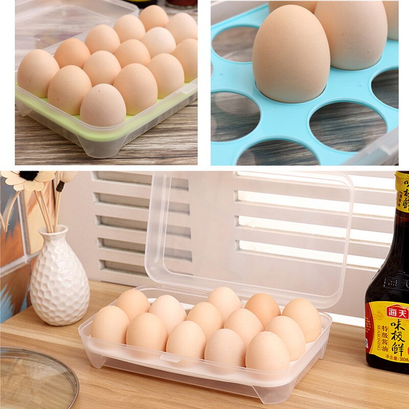 15 Eggs Holder Food Storage Case Home Kitchen Simple Multipurpose Egg Food Container Useful Refrigerator Eggs Storage Box U3