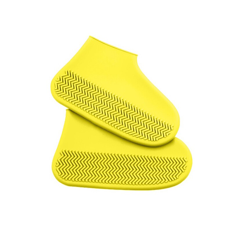 Silicone Waterproof Shoe Cover Shoes Protectors durable Outdoor Rainproof Rain Boots Hiking Skid-proof Shoe Covers Outdoor Rainy: Yellow / M