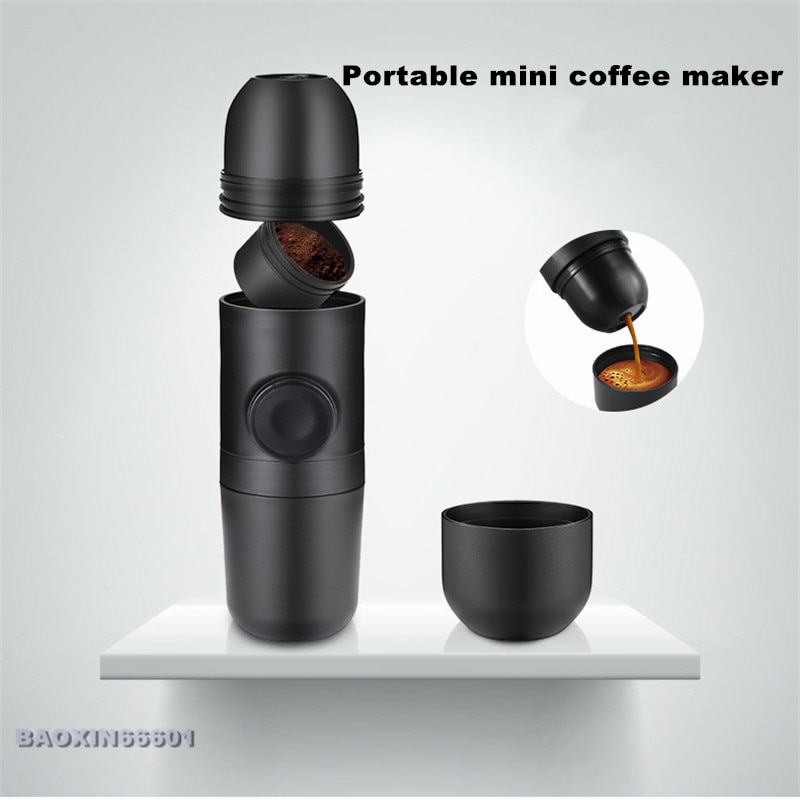 Manuell bærbar håndtrykk italiensk konsentrert mini kaffemaskin hjem reisekontor virksomhet