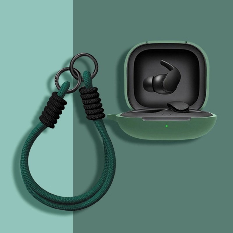Reb-øretelefonetui til beats fit pro bløde silikone trådløse bluetooth-ørepropper oplader beskyttelsestasker med nøglering: Mørkegrå