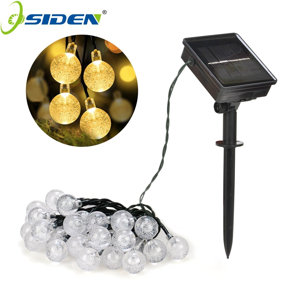 Lampe solaire 5M 20Led boule de cristal Globe luz étanche blanc fée lumière jardin décoration extérieure cordon Led solaire
