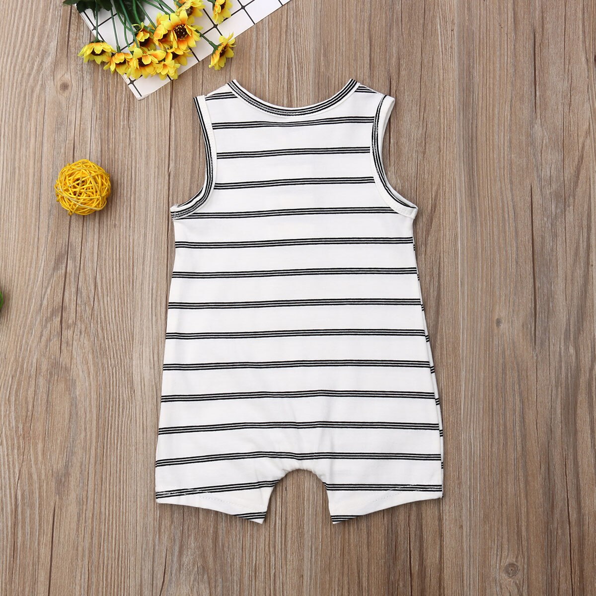 Unisex Pasgeboren Baby Meisje Jongen Gestreepte Mouwloze Romper Jumpsuit Zomer Een Stuk Kleding