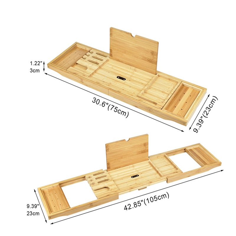 105Cm Uitschuifbare Bamboe Bad Caddy Tray Opvouwbare Home Spa Houten Bad Tray Boek Wijn Tablet Holder Rack