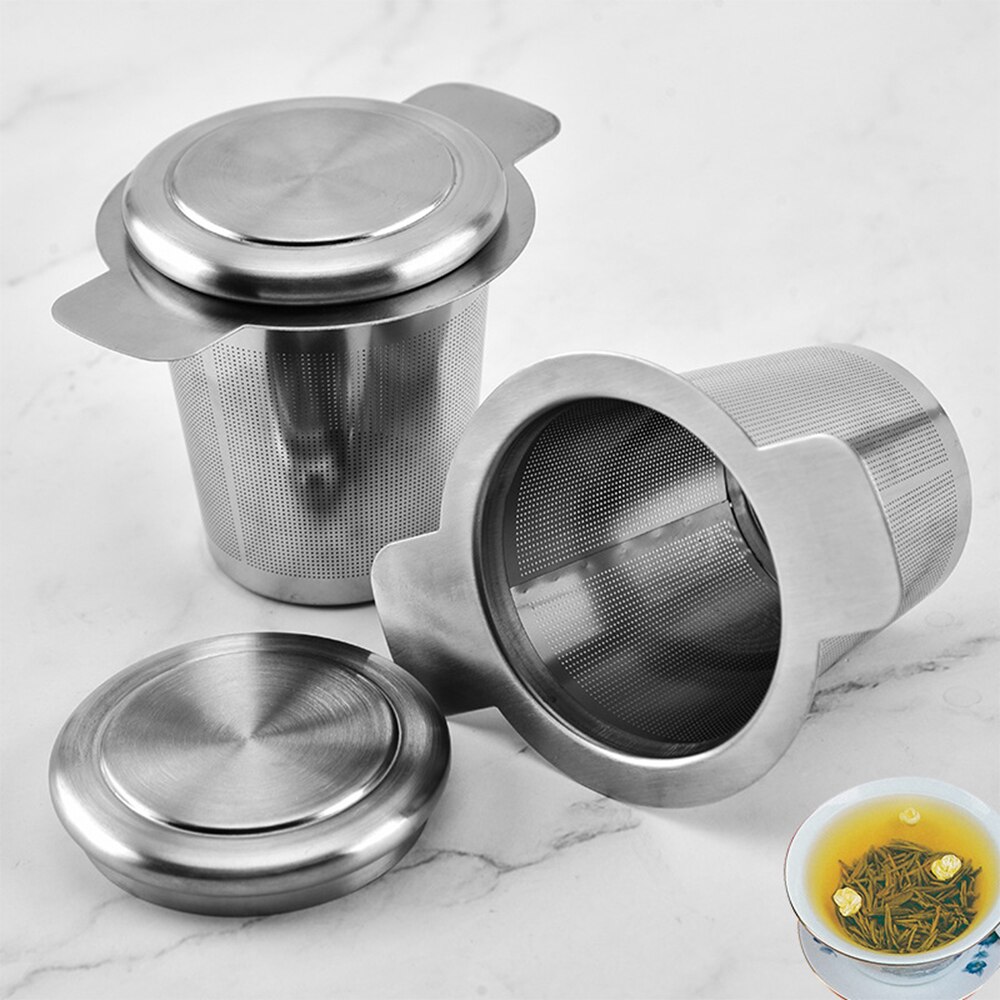 Keuken Accessoires Thee Mesh Metalen Zetgroep Rvs Cup Theezeefje Thee Blad Filter Met Deksel Filter Theezeefje