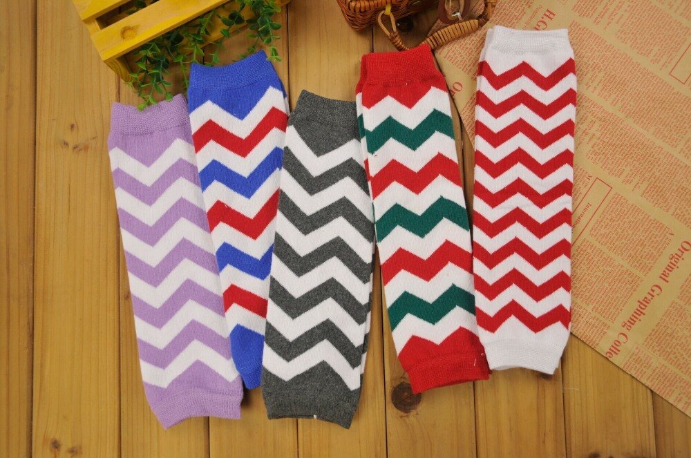 1 Pair Christmas Chevron Zig Zag Cotton Baby Leg Warmers For Girls 11Colors