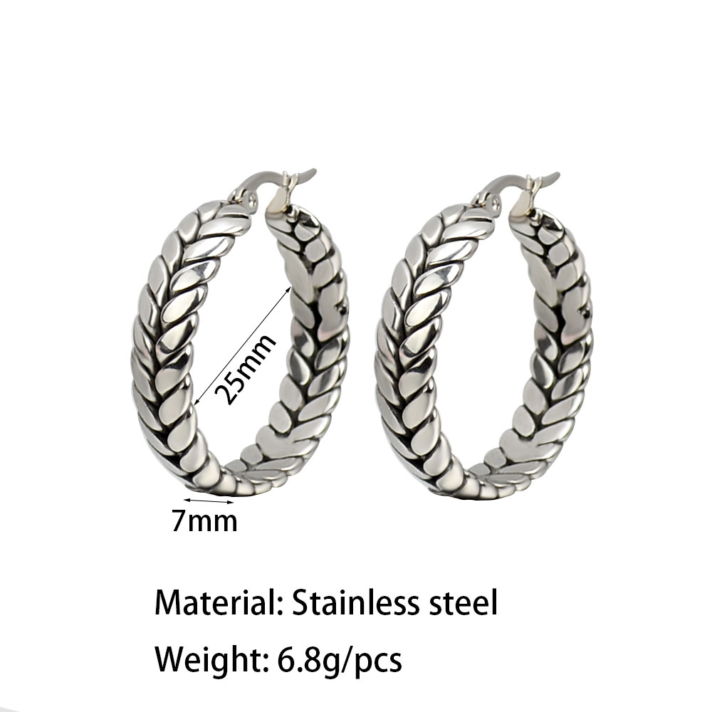 Pendientes de aro geométricos de acero inoxidable para mujer, aretes circulares de Metal, joyería de