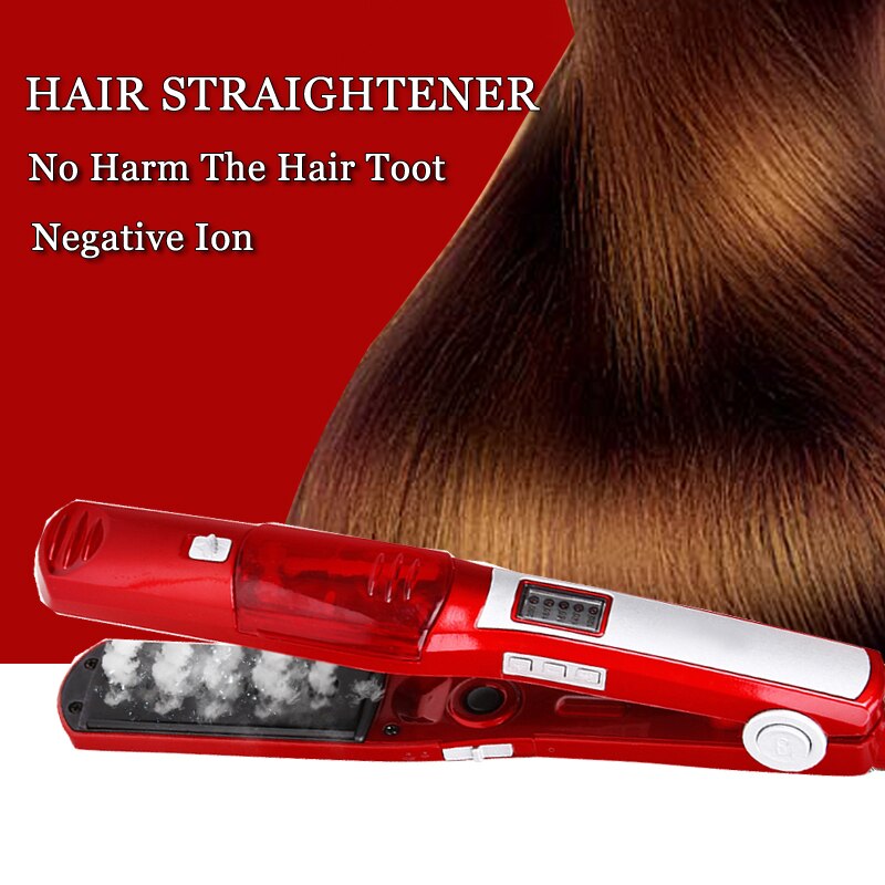 Alisador de pelo a vapor, plancha plana de inyección de pintura a vapor 450F, alisador de pelo, herramientas de peinado