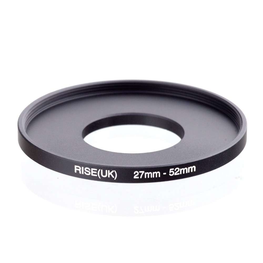 Original RISE (UK) 27mm-52mm 27-52mm 27 para 52 Step Up Filtro Anel Adaptador preto