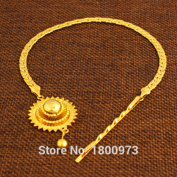 Ethiopian Hair Chain Jewelry 24k Gold Color African/Eritrea/Kenya Women Habesha Party Accessories