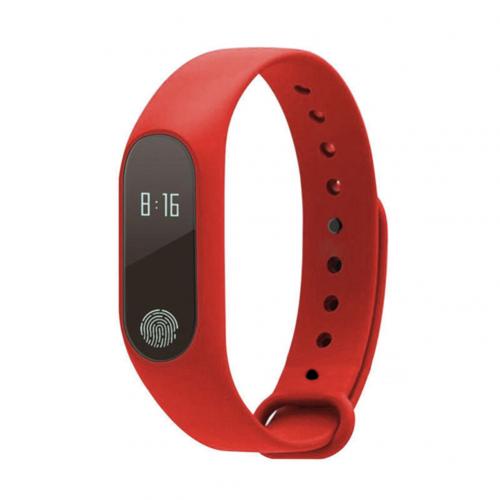 M2 Hartslagmeter Sport Stappenteller Fitness Tracker Bluetooth Smart Armband: Rood