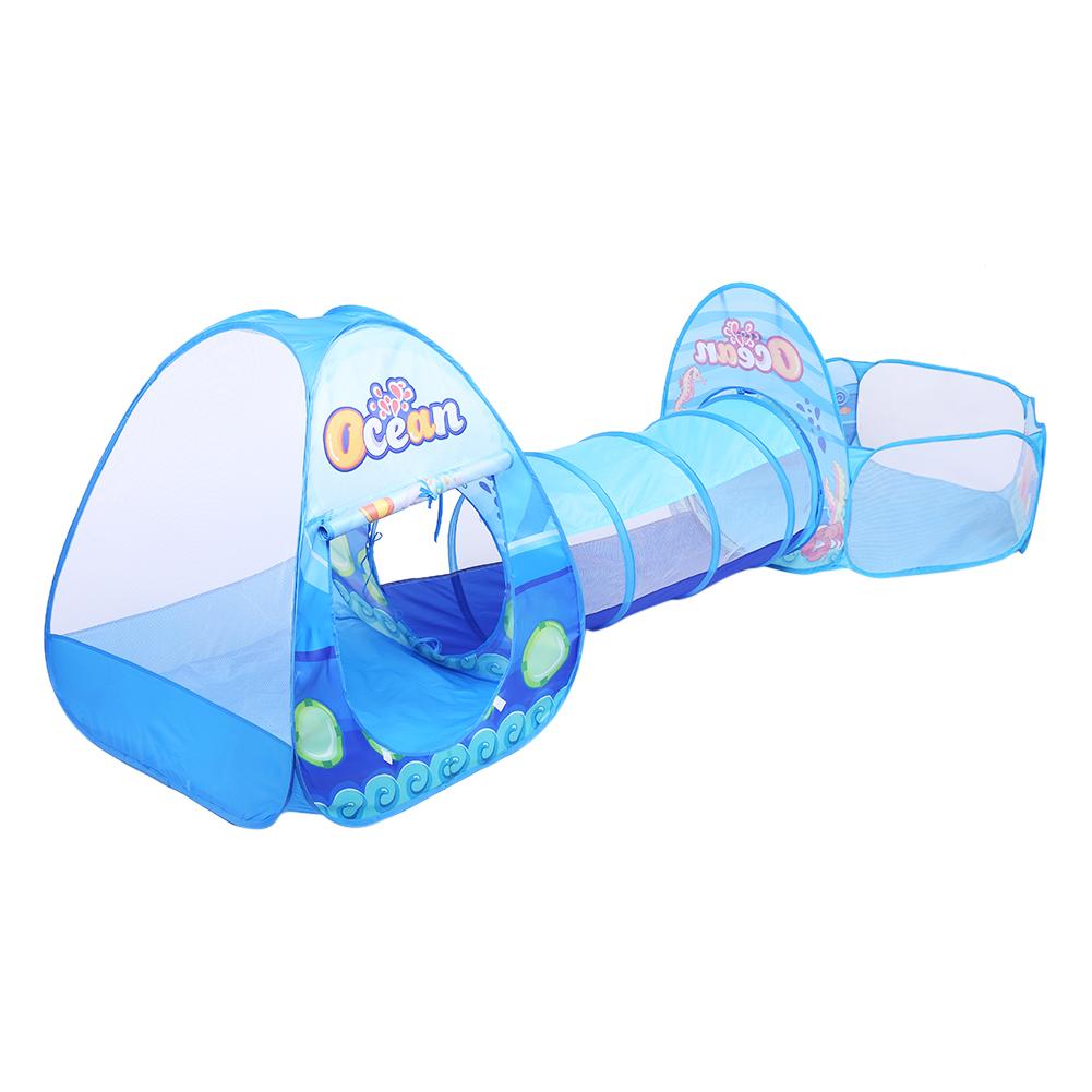 3 in 1 Pieghevole Bambini Crawl Tunnel Tenda del Gioco Del Bambino Oceano Piscina di Palline Giocattolo Kit