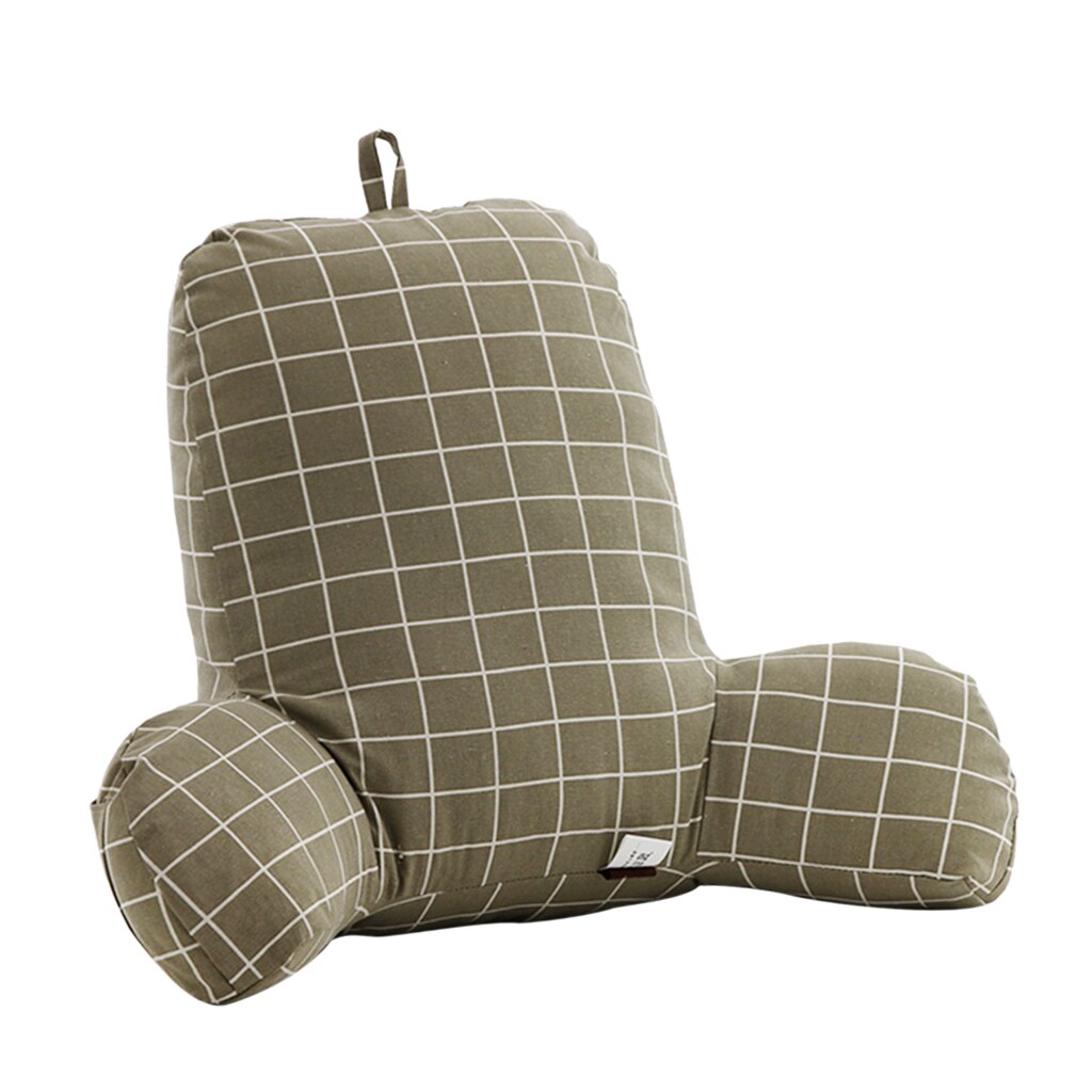 bequem Lesen Kissen Bettruhe Stuhl Sofa Bett Unterstützung von Lenden & Zurück, Feder Samt Gefüllt für Atmungsaktive Komfortable: khaki Netz