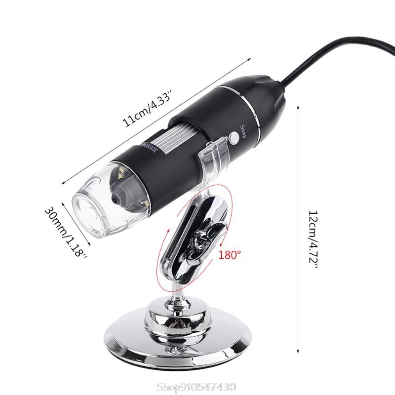 3-in-1 1600X USB Microscope OSX Windows PC Type-C Micro-USB Cell Phone Magnifier N03 20