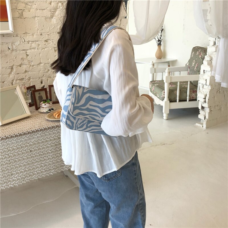 Vintage Luxury Women Handbags Canvas Ladies Shoulder Bag Girls Underarm Hobo Female Armpit Hand Bag