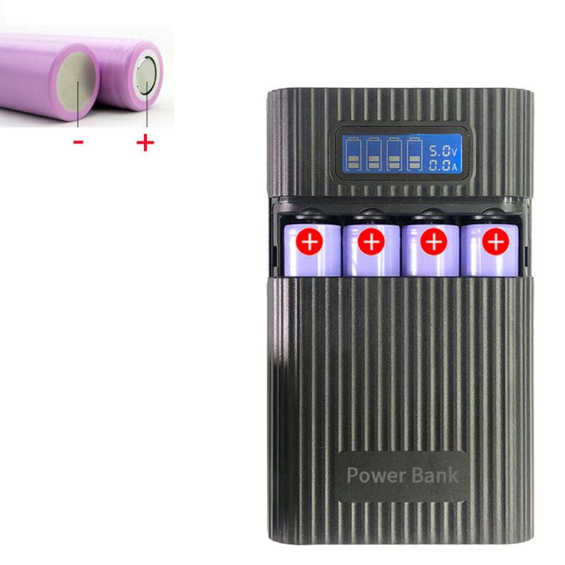 2 USB Ports 4x18650 batteries Free Soldering Anti-Reverse DIY Power Bank Box 4x 18650 Battery LCD Display Charger For iphone