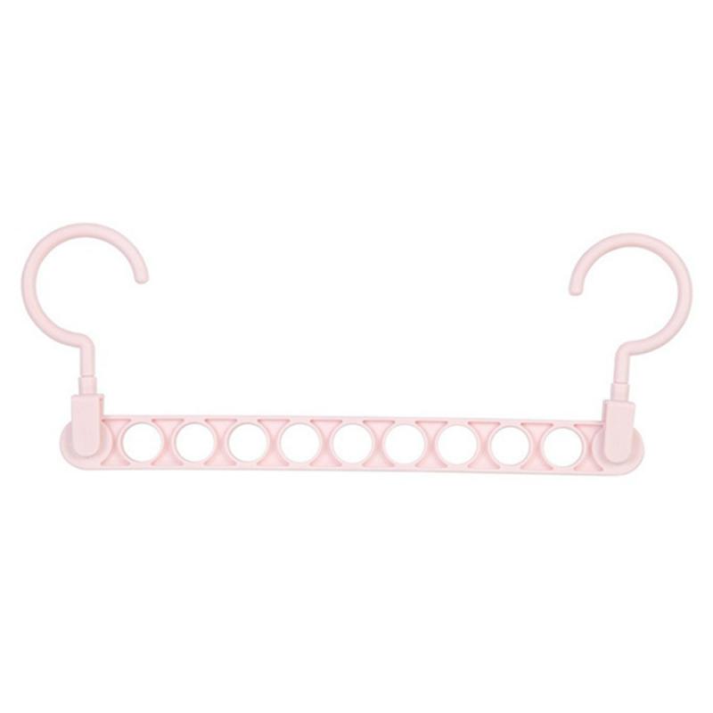 Vouwen Draaien Hanger Anti-Slip Multifunctionele Kleerhangers Haak Opbergrek Multi-Poort Droogrekken Closet Organizer Tool: pink