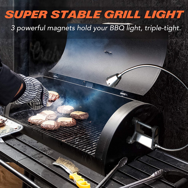 Magnetische Bbq Led Grill Licht Verstelbare 360 Graden Flexibele Zwanenhals Schroef Klem Voor Party Office Outdoor Indoor