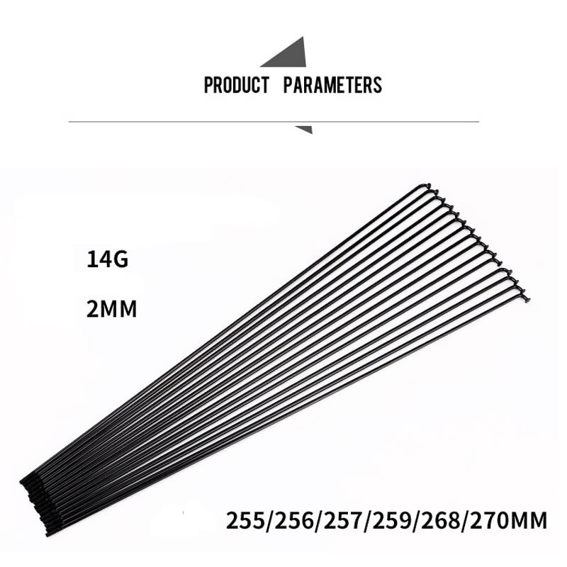 Radios de bicicleta de 26 pulgadas, 27,5 pulgadas y 29 pulgadas con pezones de latón, radios plegables de 255mm, 259mm, 268mm y 270mm, 30 unidades