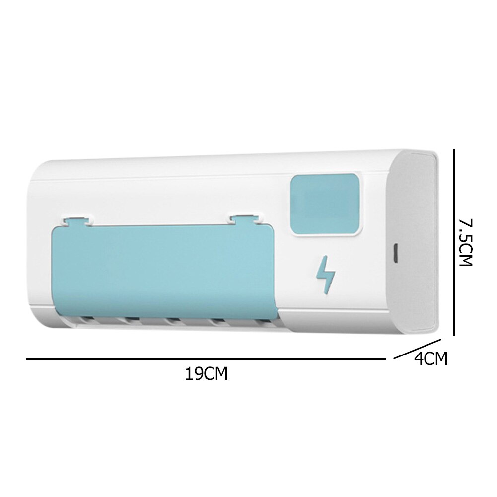 Désinfectant brosse à dents UV pas besoin de charger brosse nettoyage rangement salle de bain dentifrice distributeur porte désinfectant: Bleu