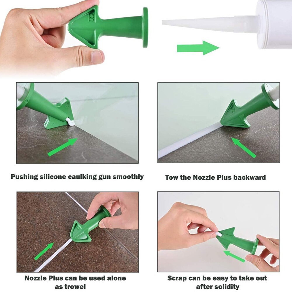 13Pcs Hand Caulking Tool Kit Silicone Sealant Finishing Tool Caulk Nozzle Applicator Finishing Tool for Kitchen Bathroom Window