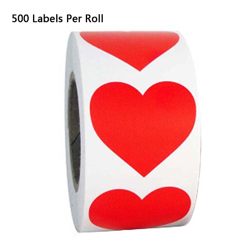 500 stk / rulle 8 farver hjerteformede klistermærker bryllupsemballage håndlavet kuvertforseglingsetiket papirvarer klistermærke: 3