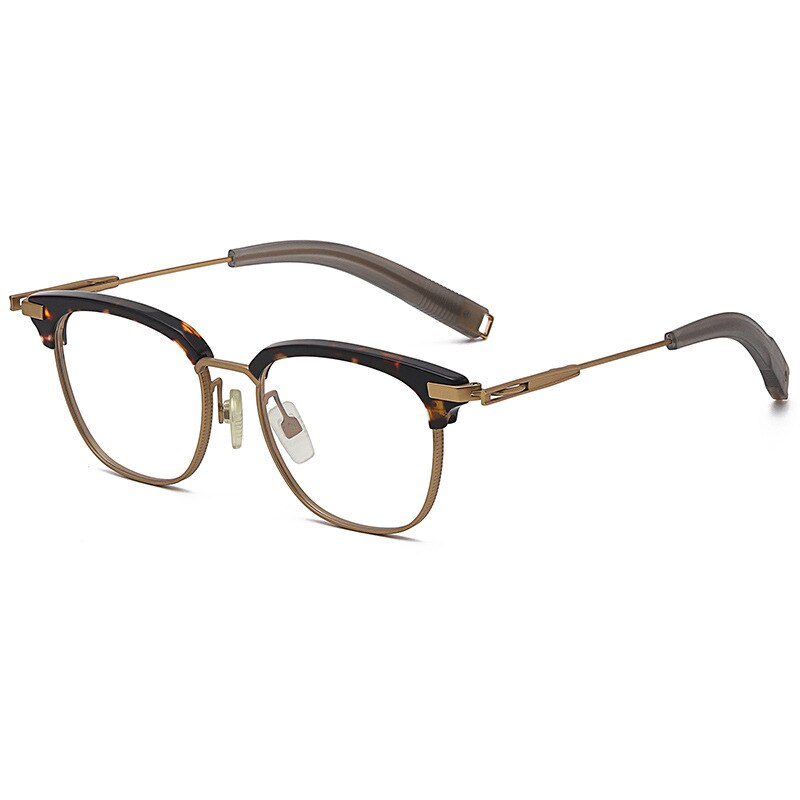 Montura de placa para gafas para hombre, Marco para cejas, Dita411 con el mismo marco grande de cara ancha, se puede combinar con vidrio Retro para Miopía: tortoiseshell gold