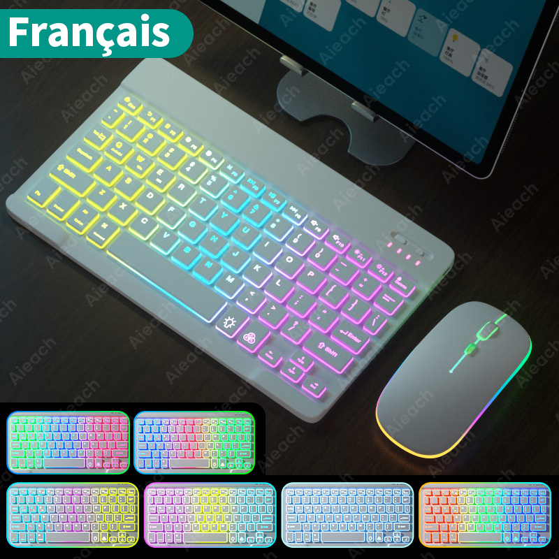 Trådløst bluetooth-tastatur til nettbrett, mobiltelefon, vinduer, android, ios, nettbretttastatur, ultralett, slankt, bakgrunnsbelyst ipad-tastatur: Grønn
