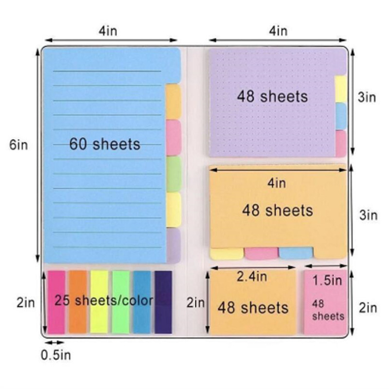 Bloc-Notes pour étudiant, étiquette autocollante mignonne pour carnet de Notes, feuille combinée, Message