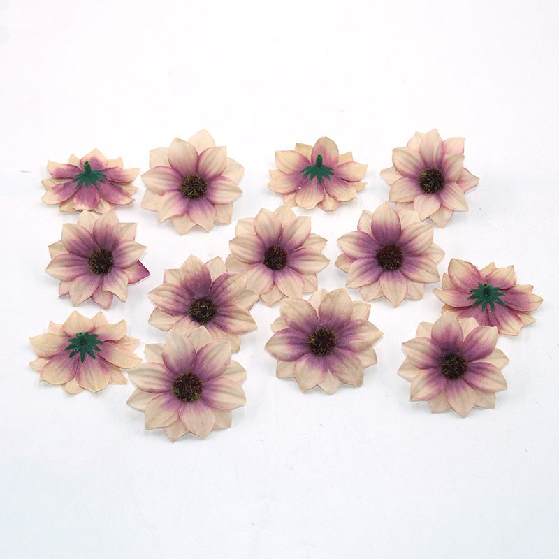 20 stykker kunstige blomster 6 cm silkerose blomster til familie bryllup dekoration krans scrapbog håndværk blomst diy: 6