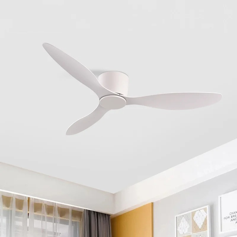Iransk loftsventilator lavt gulv dc-motor elektrisk ventilator fjernbetjent stor husholdningsventilator uden lys til stue soveværelse: 300w / Hvid