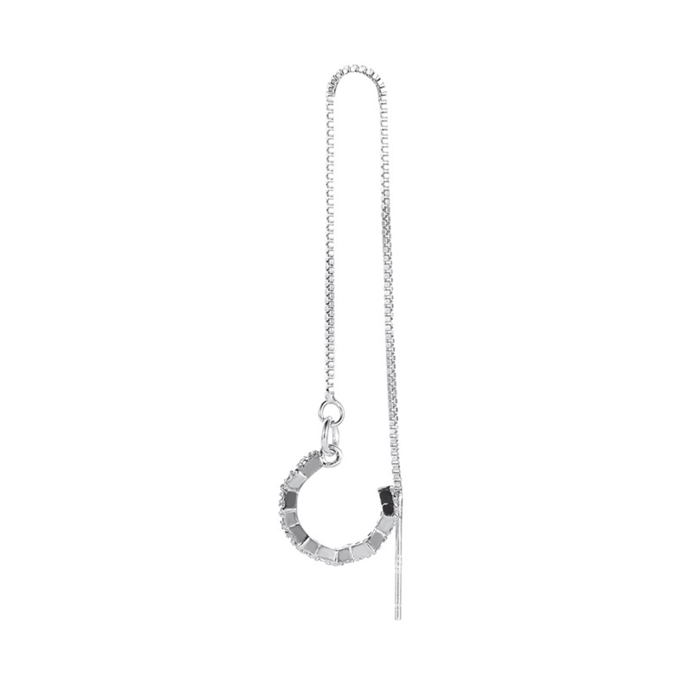 Trendy Lange Ketting Clip Oorbellen Voor Vrouwen Eenvoudige Golf Strass Geen Doorboord Oor Manchet Oorbel Mode-sieraden: Default Title