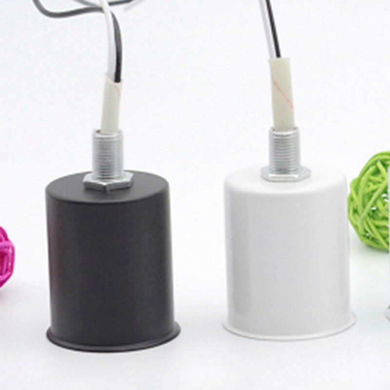 E27 keramische schroefvoet ronde led-lamp fitting houder adapter metalen lamphouder met draad