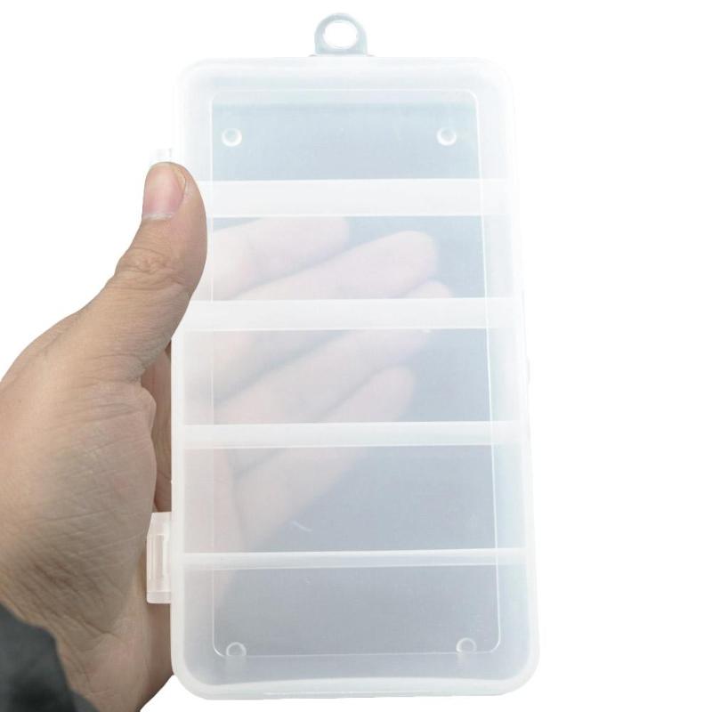 5 Compartments Storage Case Box Fishing Lure Transparent Fishhook Box Spoon Hook Bait Tackle Box Fish Accessory Box Container