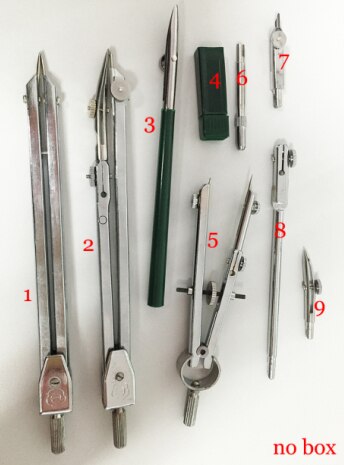 9 parts set compasses piece set compasses set mechanical drawing tool H4009: without  box