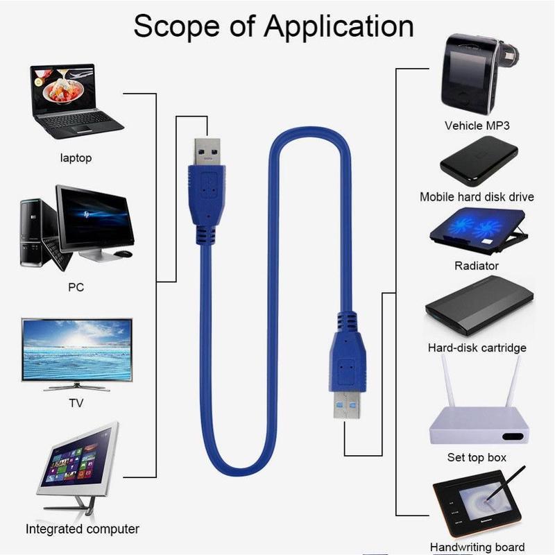 Fast Speed USB 3.0 data cable USB cable high speed A male to A male cable 0.6 m AM/AM extension cable