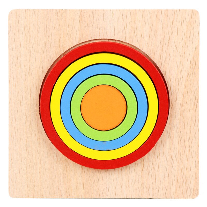 DIY Holz 3D Puzzle Gebäude Geometrische Form Spielzeug Form Lernen Erkenntnis Spielzeug für Baby Kinder Vorschule Bildung Kinder Spielzeug: 10