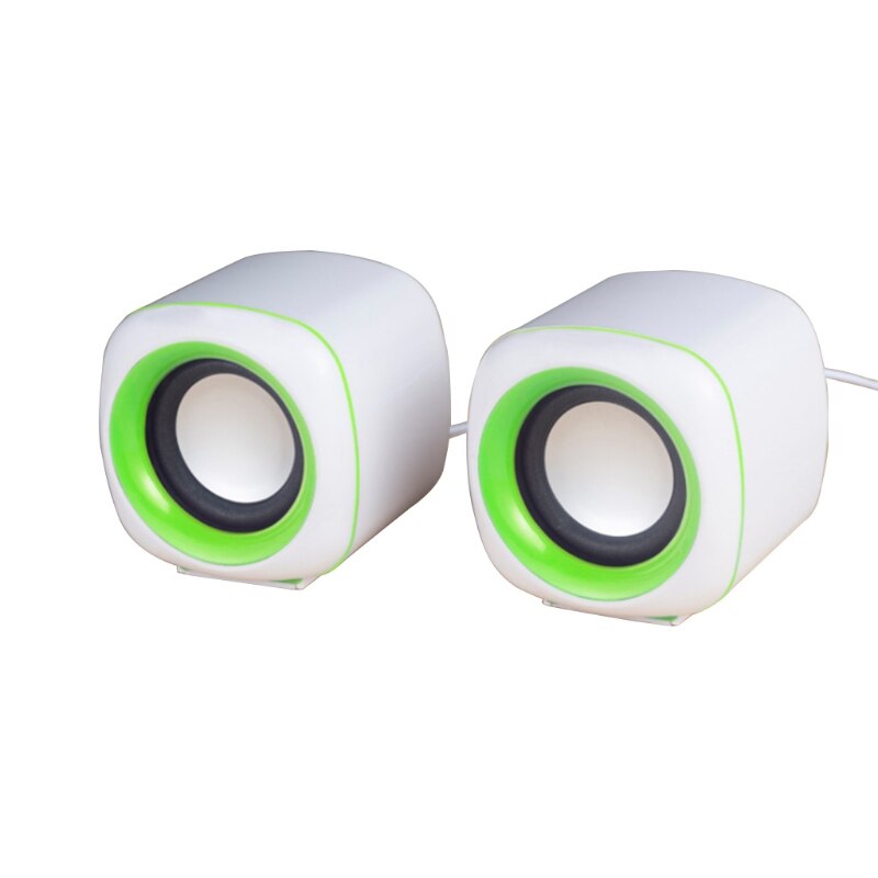 K3NB USB Verdrahtete Computer Lautsprecher Tiefe Bass Sound Box Lautsprecher Für PC Laptop Leistungsstarke Subwoofer Multimedia Lautsprecher: White green