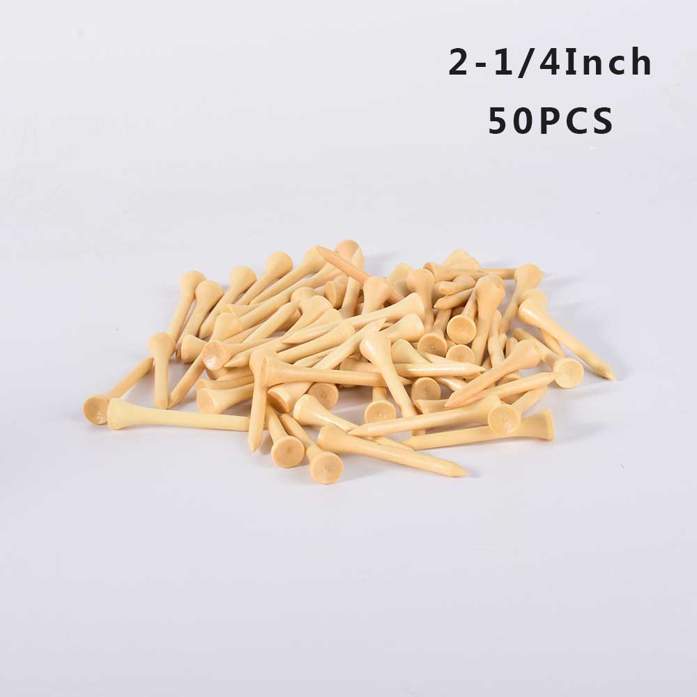 100Pcs Hard Wood Golf Tees for Golf Swing Practice Accessories Unbreakable Wooden Tee Golf Ball Training 42 54 70 83 mm White: 54 mm 50Pcs Natural