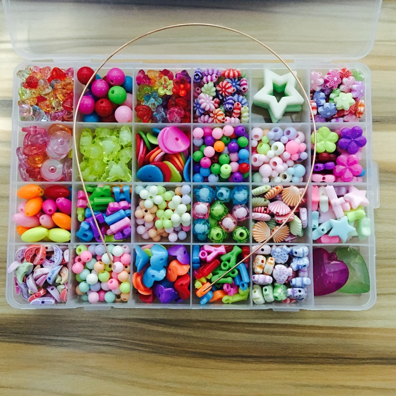 Yidensy Gemengde Losse Spacer Bedels Kralen Set Boog Bloem Kristal Plastic Bead Case voor DIY Ketting Armband Sieraden Bevindingen