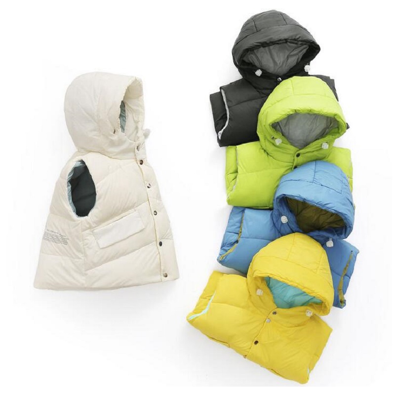 Winter Herfst Kinderen Vest Down Warm Hooded Baby Jongens Meisjes Vest Voor Kinderen Kleding Cartoon Down Vest Kids 3-8Y