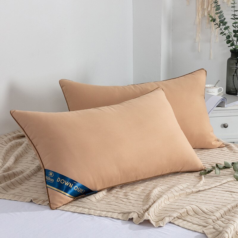 Hotel Collectie Bed Kussens Slaapkamer Beddengoed Down Mid-Hoge Kussen Kern Voor Slapen Zachte Pluizige En Ondersteunende Machine Wassen: Donker Kaki / Middle pillow 1pc