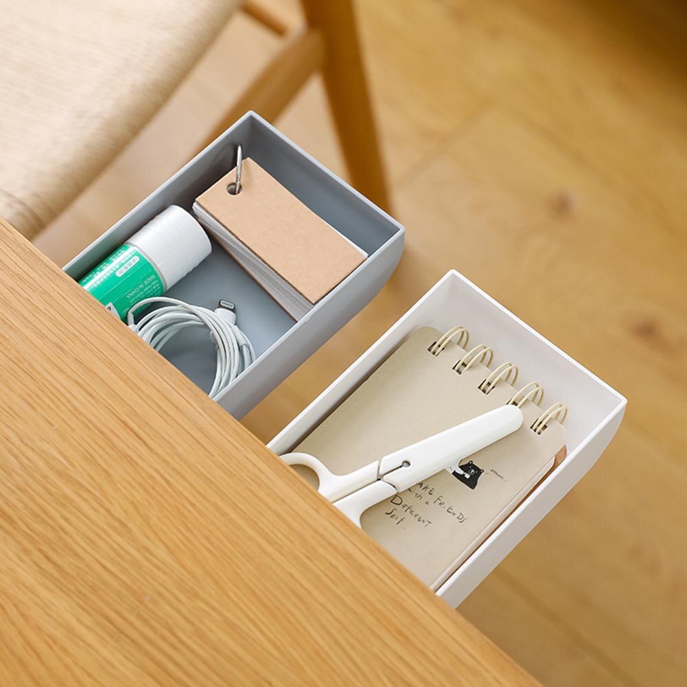 Caché en plastique bureau organisateur Table sous pâte tiroir papeterie boîte de rangement Case Table bureaux tiroir diviseur papeterie